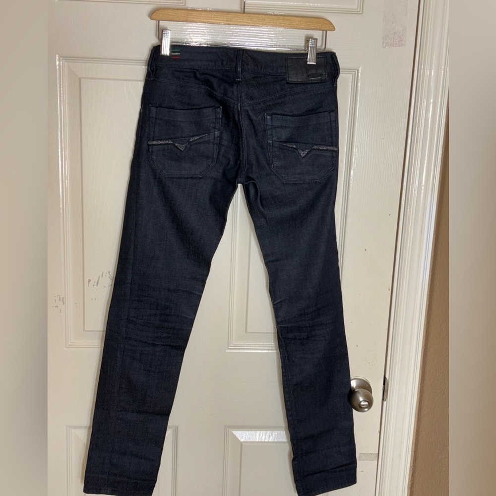 Diesel Nevy Slim Straight Stretch Jeans Low Dark Wash 26x30 Italy (2009) Women's - Picture 9 of 13